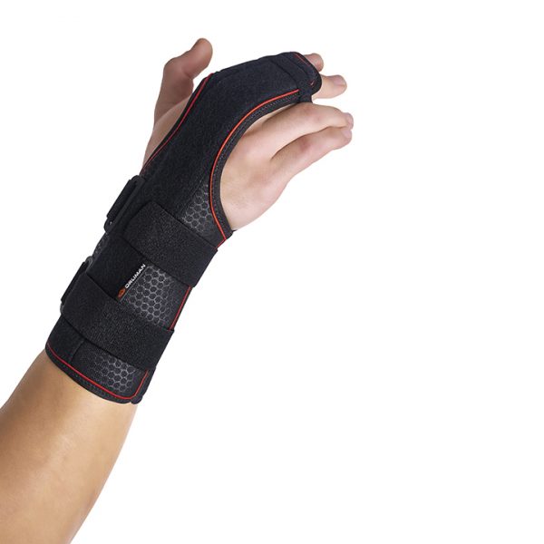 ÓRTESE DE PUNHO SEMI-RÍGIDA COM TALAS PALMAR-DORSAIS/ 2º E 3º OSSOS METACORPÓREOS